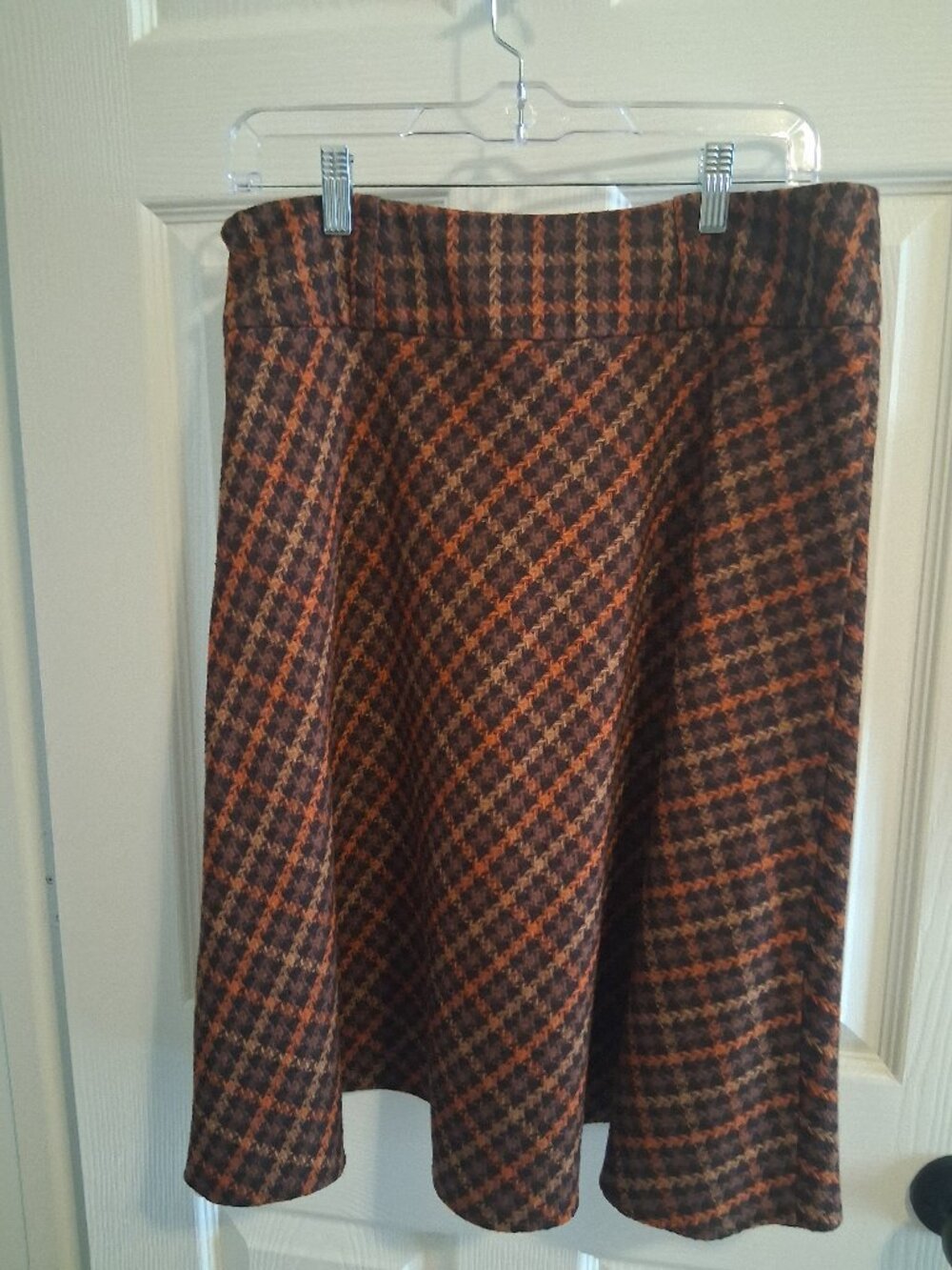 Dress Barn Brown Plaid A-Line Skirt - Picture 2 of 6